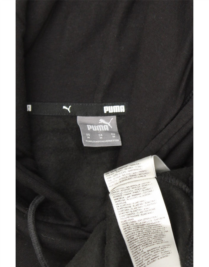 Pulover cu glugă cu grafic PUMA pentru femei UK 14, bumbac mediu negru