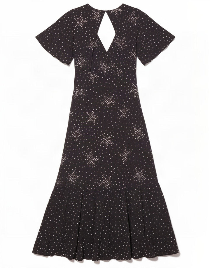 Rochie maxi Topshop pentru femei cu model abstract, UK 8, mică, cu pete negre