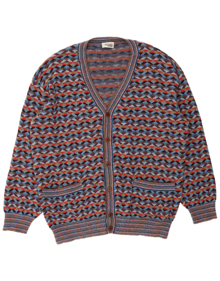Pulover cardigan pentru bărbați MISSONI IT 54 XL Designer geometric multicolor
