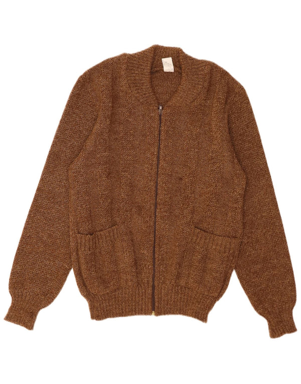 Pulover cardigan pentru bărbați VINTAGE Mic maro cu pete