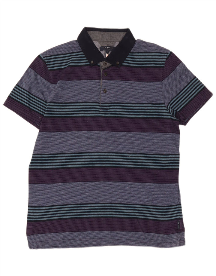 Tricou polo pentru bărbați Ted Baker Mărimea 4 mare, bumbac cu dungi multicolore