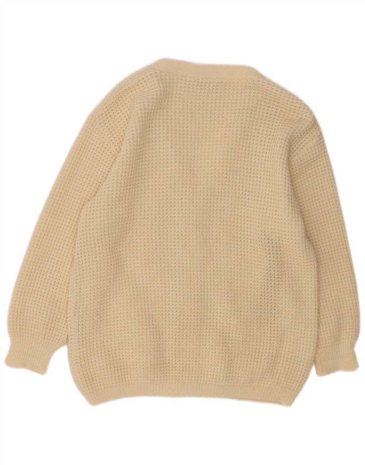 Pulover cardigan pentru femei VINTAGE IT 48 XL poliacrilic alb