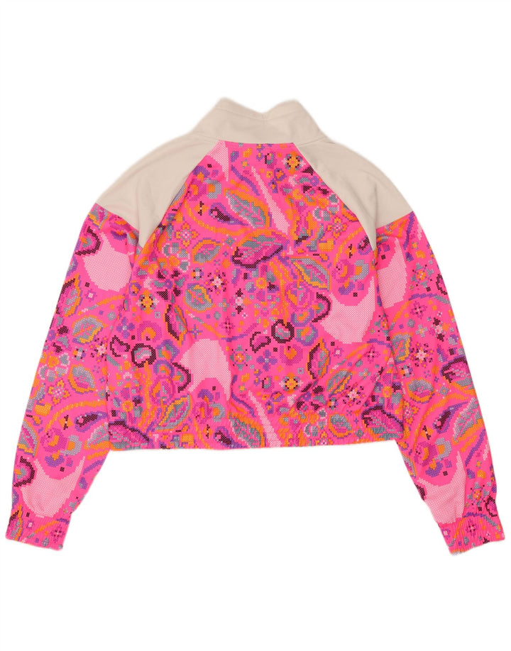 Jachetă de top pentru trening Nike pentru femei UK 16, mare, roz geometric, poliester