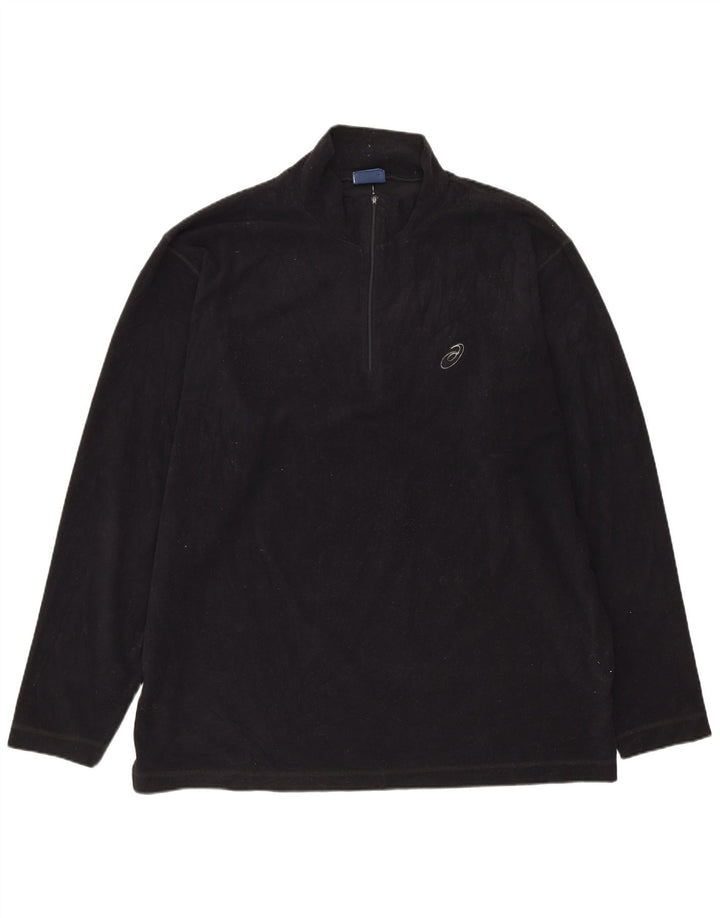 Jumper Asics pentru bărbați, cu fermoar și gât, XL, poliester negru