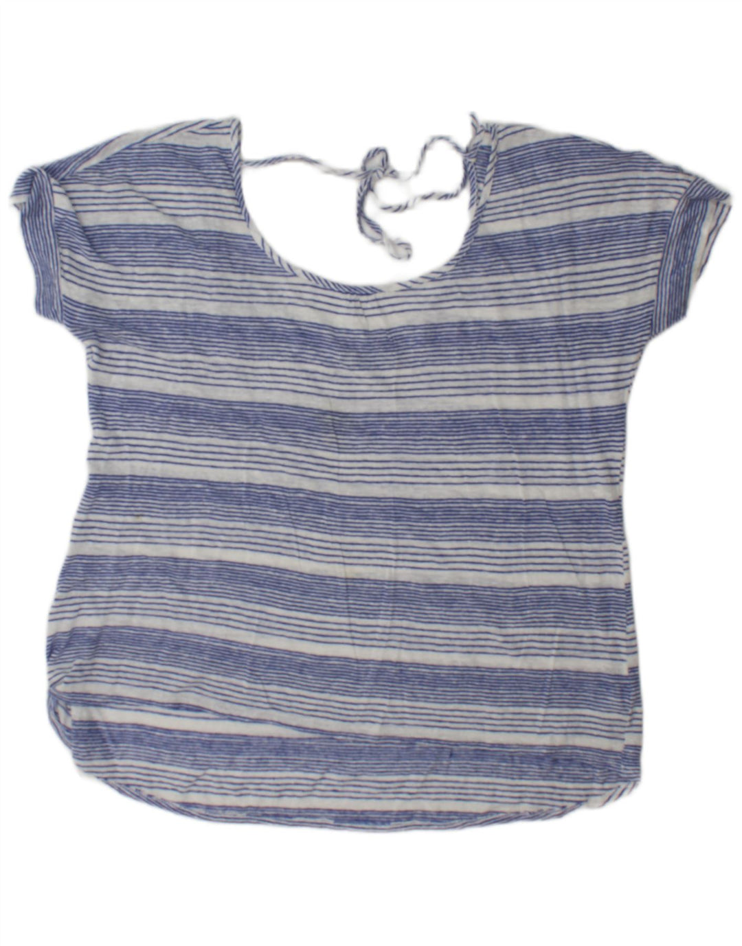 Fat Face Bluză Femei Top UK 16 Large Blue Striped Linen