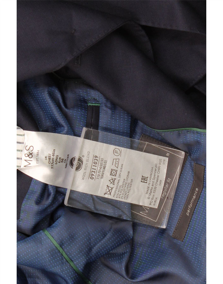 Jachetă pentru bărbați Marks & Spencer, cu 2 nasturi, UK 46 3XL Bleumarin Clasic