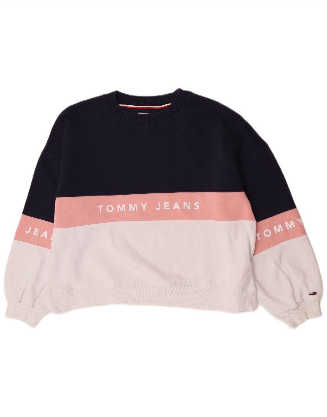 Pulover de hanorac grafic Tommy Hilfiger pentru femei UK 14 Medium Bleumarin