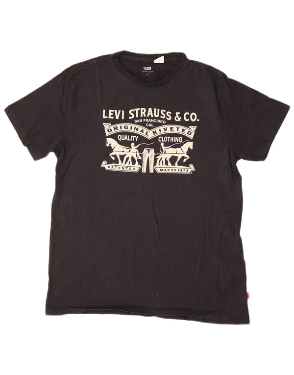 Tricou grafic pentru bărbați Levi's Top mediu negru bumbac