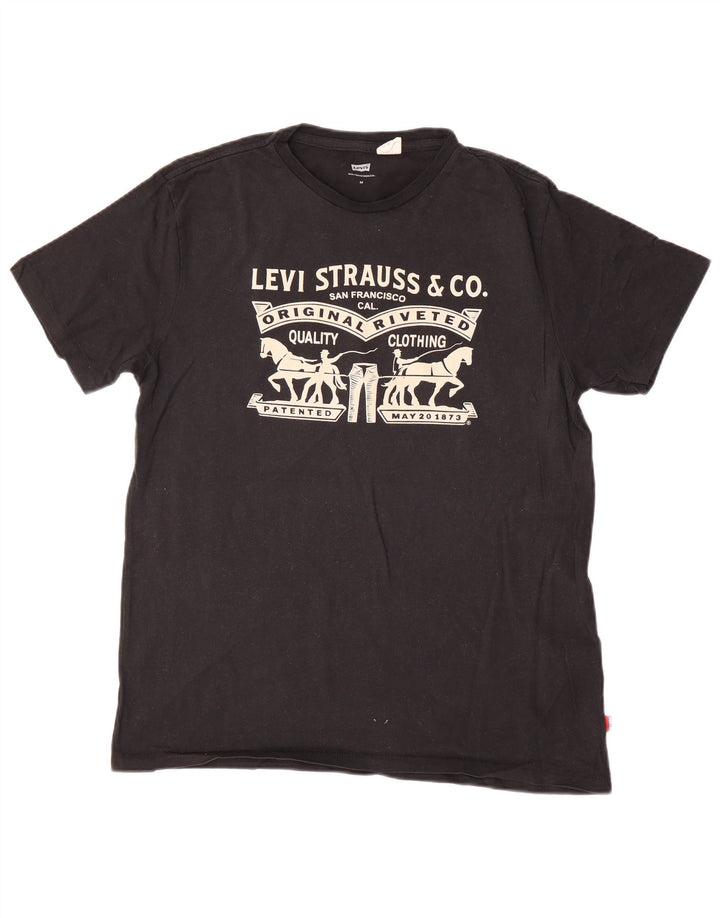 Tricou grafic pentru bărbați Levi's Top mediu negru bumbac