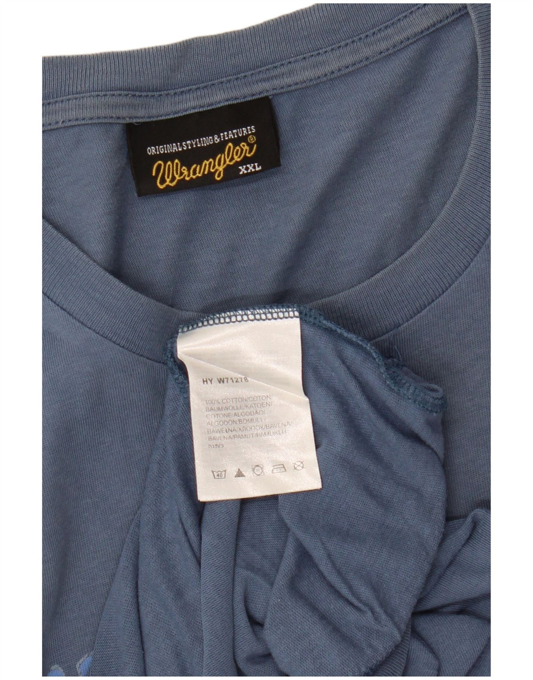 Tricou grafic pentru bărbați Wrangler Top 2XL Bumbac albastru