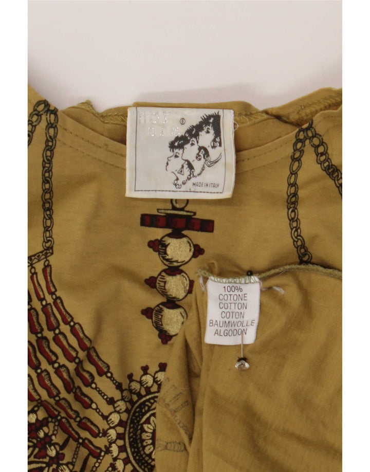 Tricou grafic Vintage pentru femei cu model abstract Top IT 46 Maro mare
