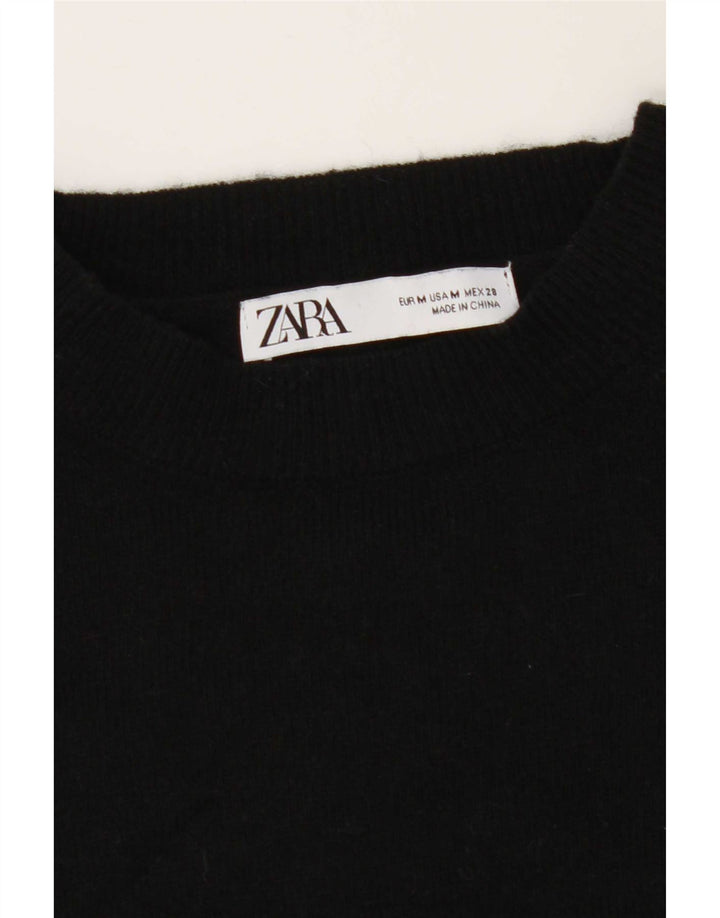 Pulover supradimensionat pentru femei Zara, cu gâtul turn, UK 14 Medium Negru