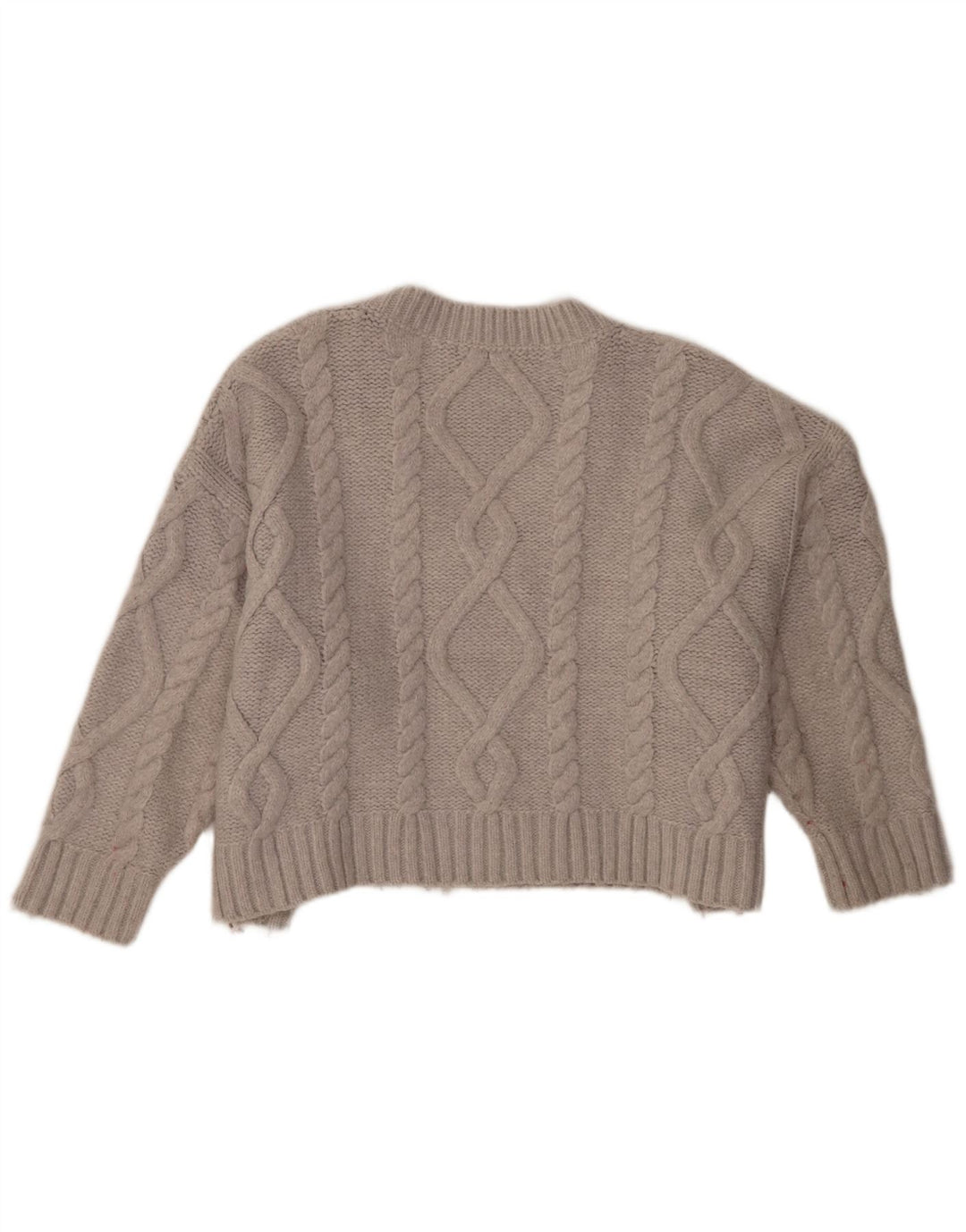 Pulover cu decolteu în V supradimensionat pentru femei Zara UK 14, gri mediu acrilic