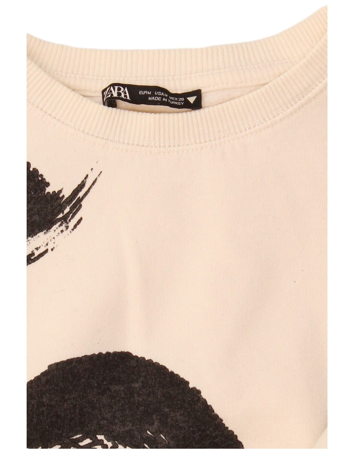 Pulover crop pentru femei Zara UK 14 Medium White Colorblock