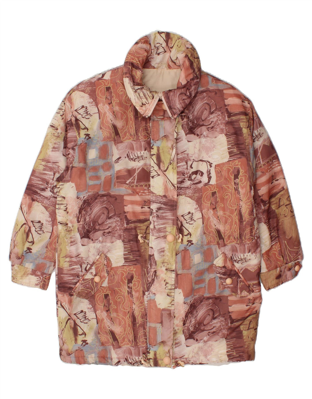 VINTAGE Womens Oversized Windbreaker Coat UK 16 Large Multicoloured Vintage Vintage and Second-Hand Vintage from Messina Hembry 