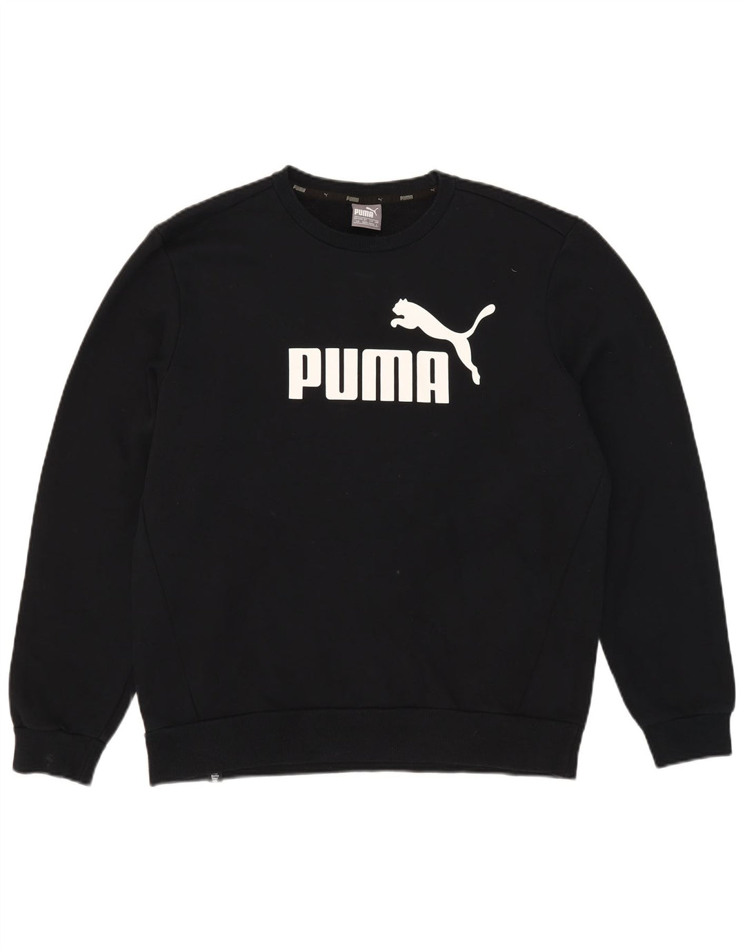 Pulover grafic pentru bărbați Puma, bumbac mare, negru