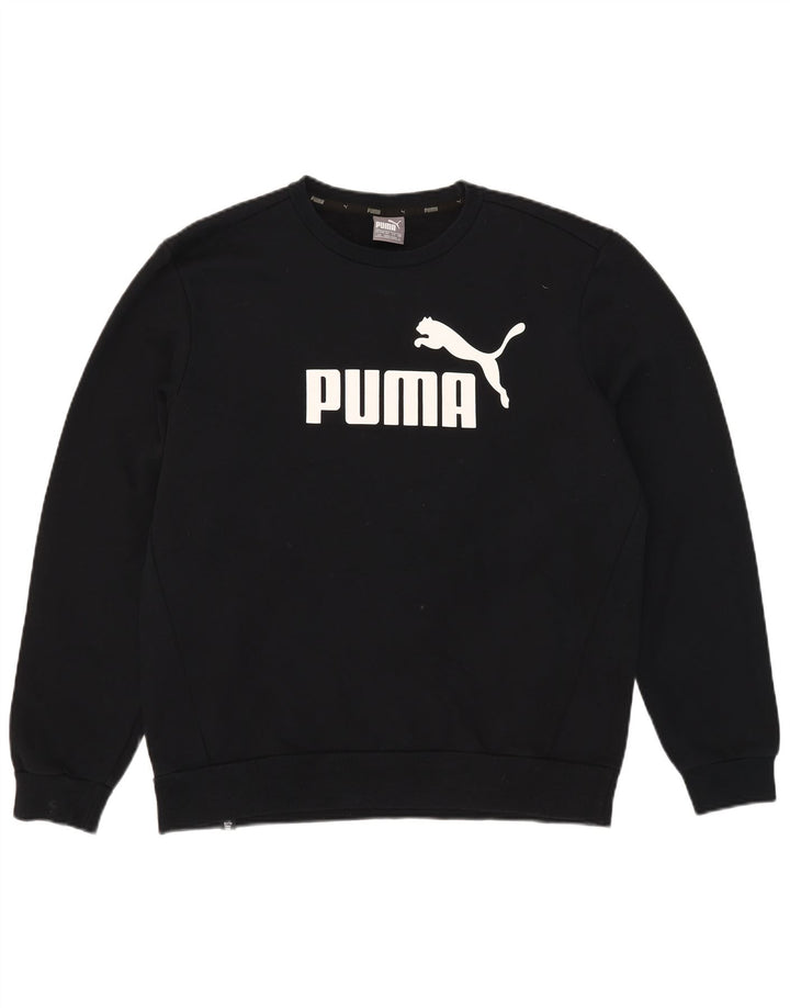 Pulover grafic pentru bărbați Puma, bumbac mare, negru