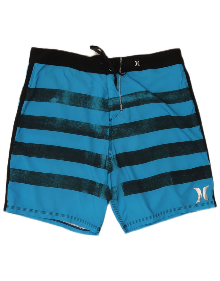 Pantaloni scurți de înot Hurley Phantom pentru bărbați, cu dungi mari, albastre