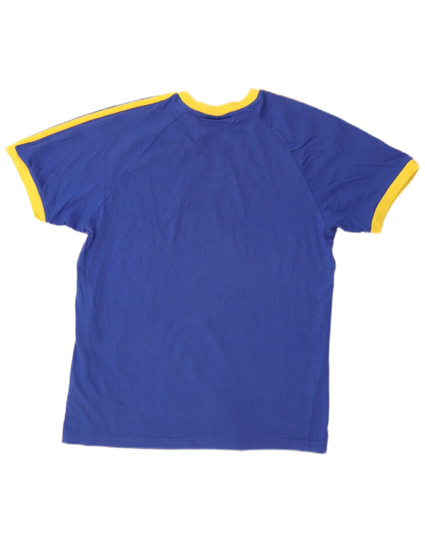 Tricou pentru bărbați ADIDAS Top mediu din bumbac bleumarin