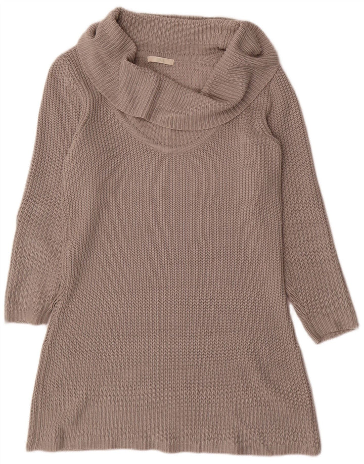 Rochie cu pulover cu mânecă lungă pentru femei Marks & Spencer, cu gât rulat, UK 12, gri mediu