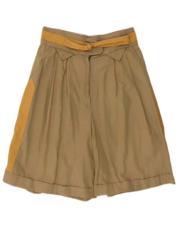 Bermude vintage cu talie înaltă pentru femei IT 44 Medium W28 Kaki Colorblock