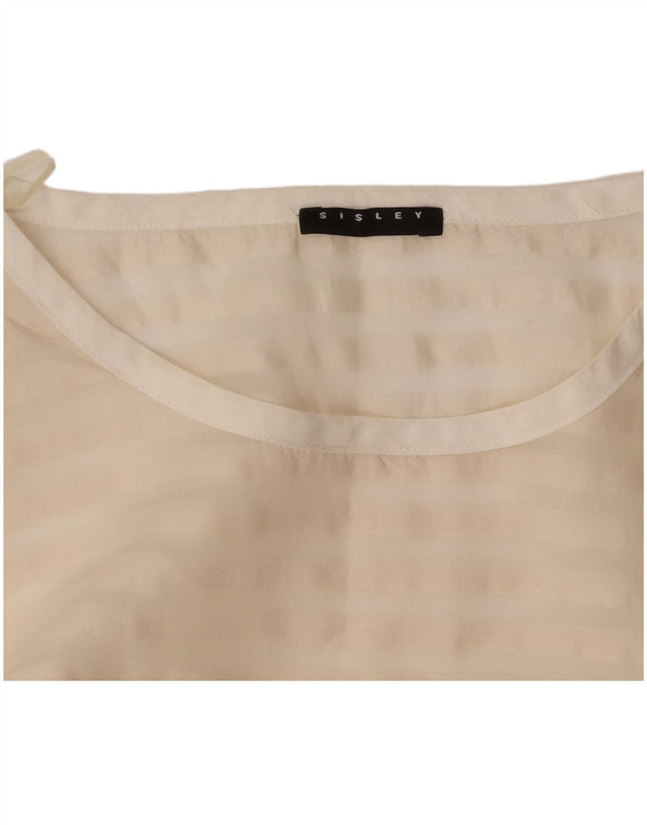 Bluză de damă SISLEY Top UK 12 Medium în dungi alb deschis