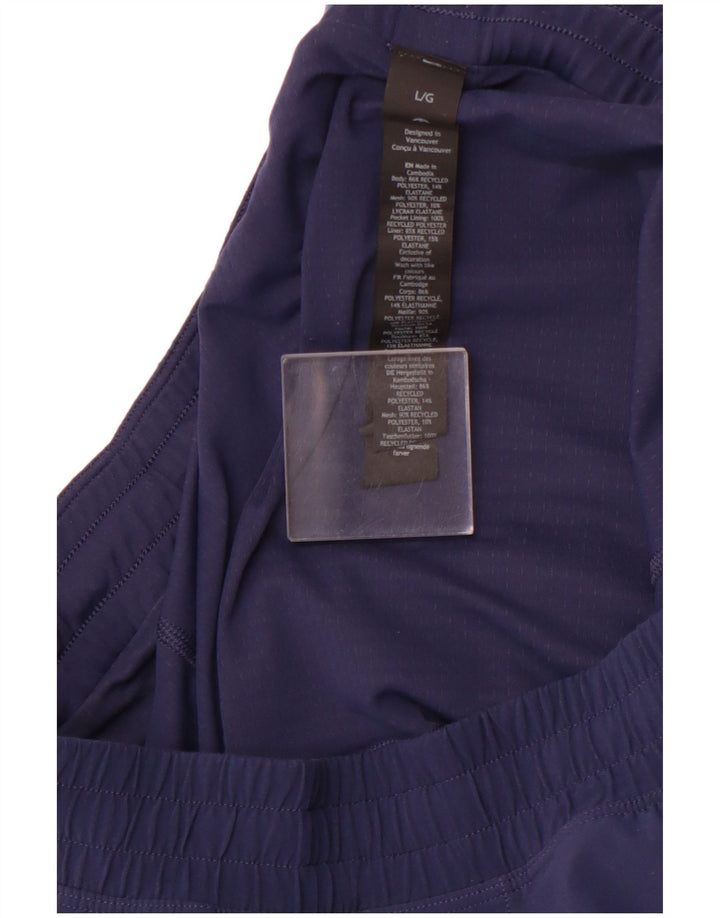 LULULEMON Pantaloni scurti sport pentru femei UK 14 Poliester mari bleumarin