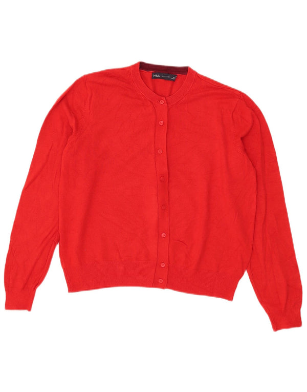 Marks & Spencer Pulover Crop Cardigan pentru femei UK 14 Medium Red Viscose