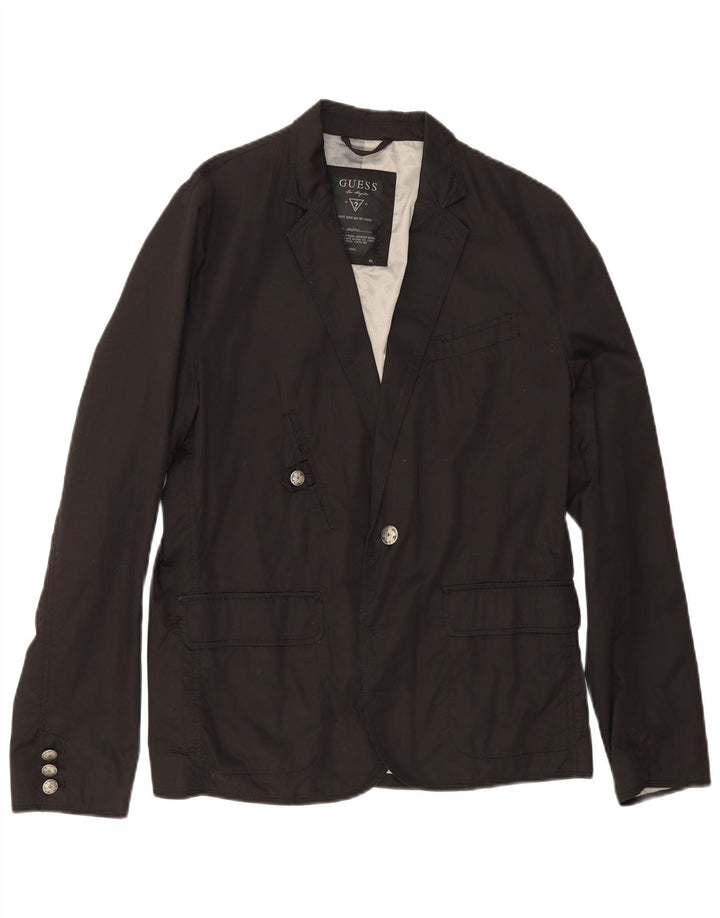 Jachetă pentru bărbați Guess cu 1 nasture, UK 42 XL, bumbac negru