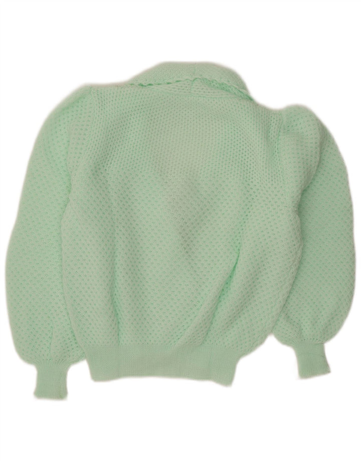 Pulover Cardigan Vintage pentru Damă UK 14 Turcoaz mediu