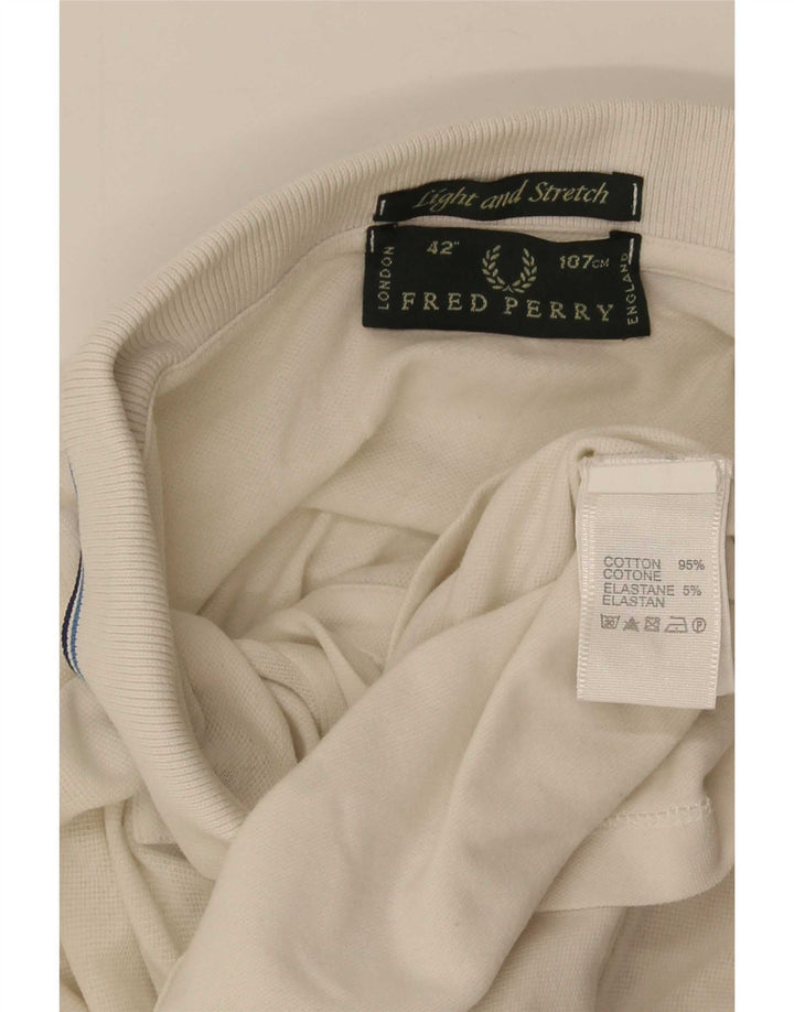 Cămașă polo Fred Perry pentru bărbați, bumbac alb mediu