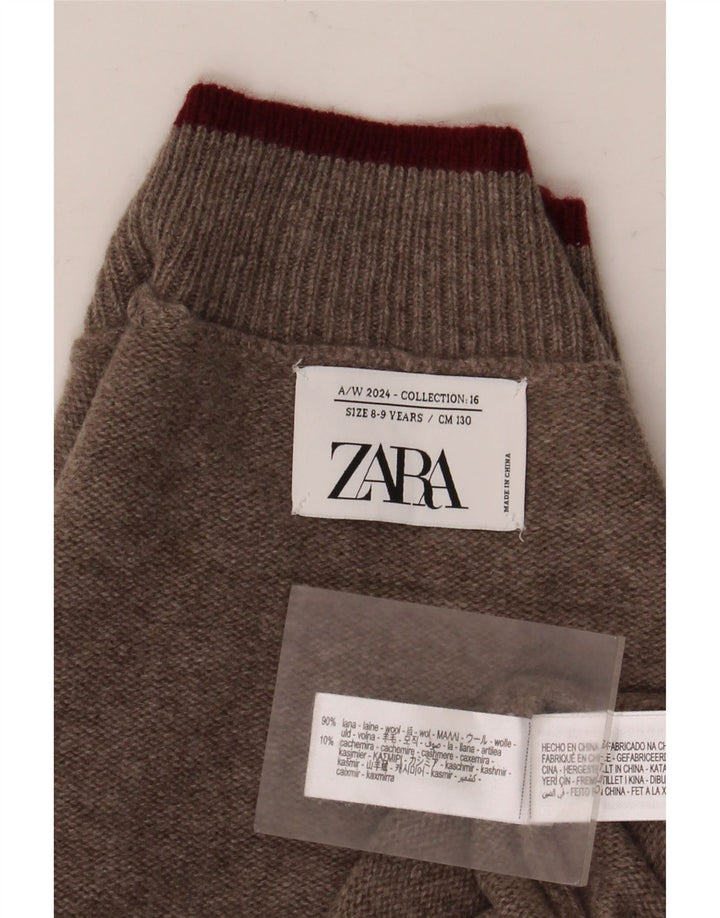 Pulover cu gât țestoasă pentru băieți Zara 8-9 ani Lână maro