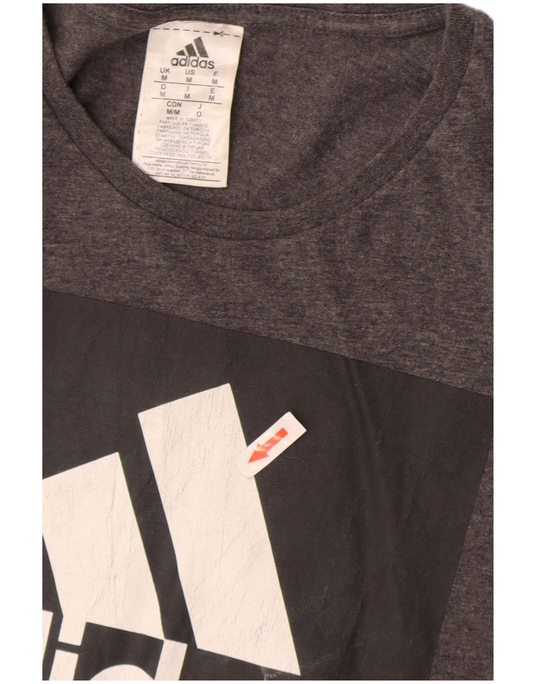 Tricou grafic pentru bărbați Adidas Top Mediu Gri, bumbac cu pete