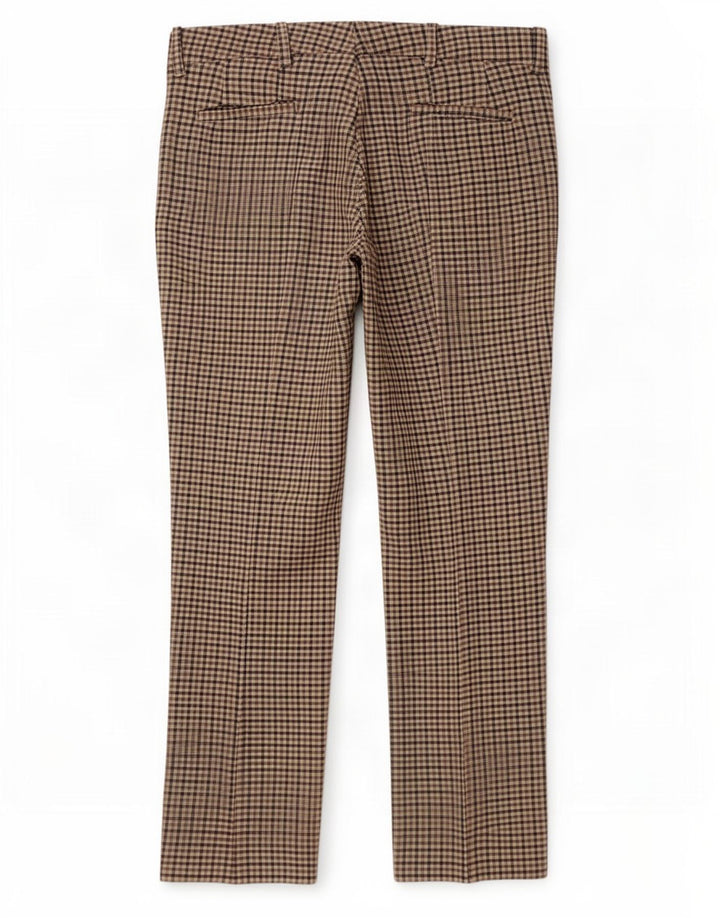 Pantaloni chino drepți pentru femei Zara Mediu L28 L28 Poliester cu carouri maro