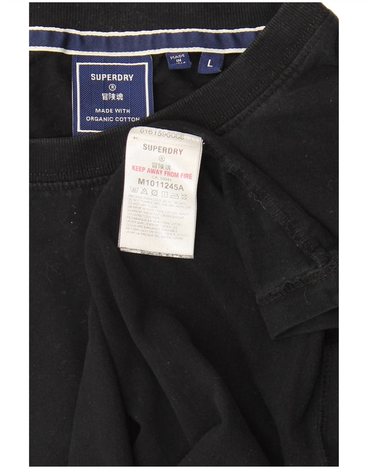 Tricou Superdry pentru bărbați Top mare din bumbac negru