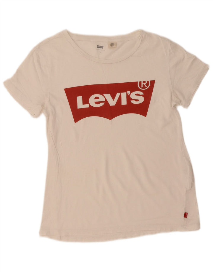 LEVI'S Womens Graphic T-Shirt Top UK 10 Small White