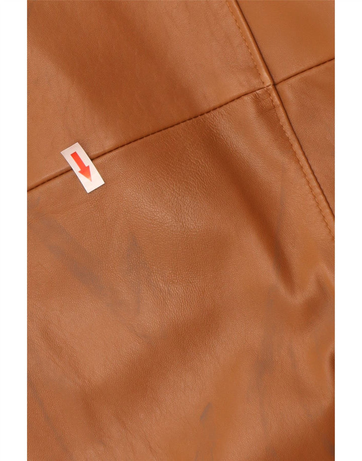 Jachetă de piele vintage pentru femei supradimensionată EU 44 XL din piele maro