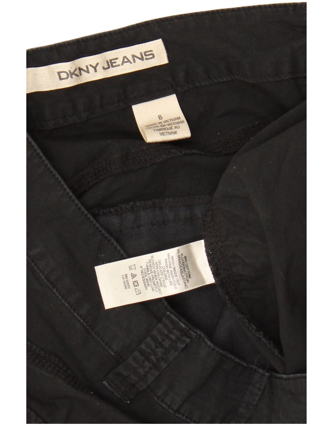 DKNY Pantaloni tăiați drept pentru femei US 8 Medium W30 L25 Bumbac negru