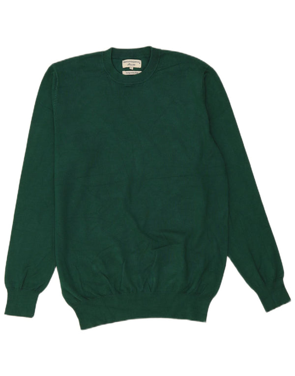 Pulover vintage pentru bărbați cu gâtul turnat, mare, verde, viscoză