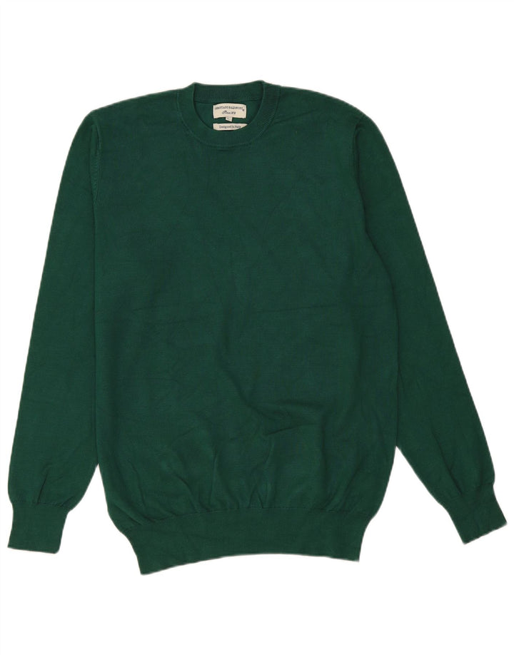 Pulover vintage pentru bărbați cu gâtul turnat, mare, verde, viscoză