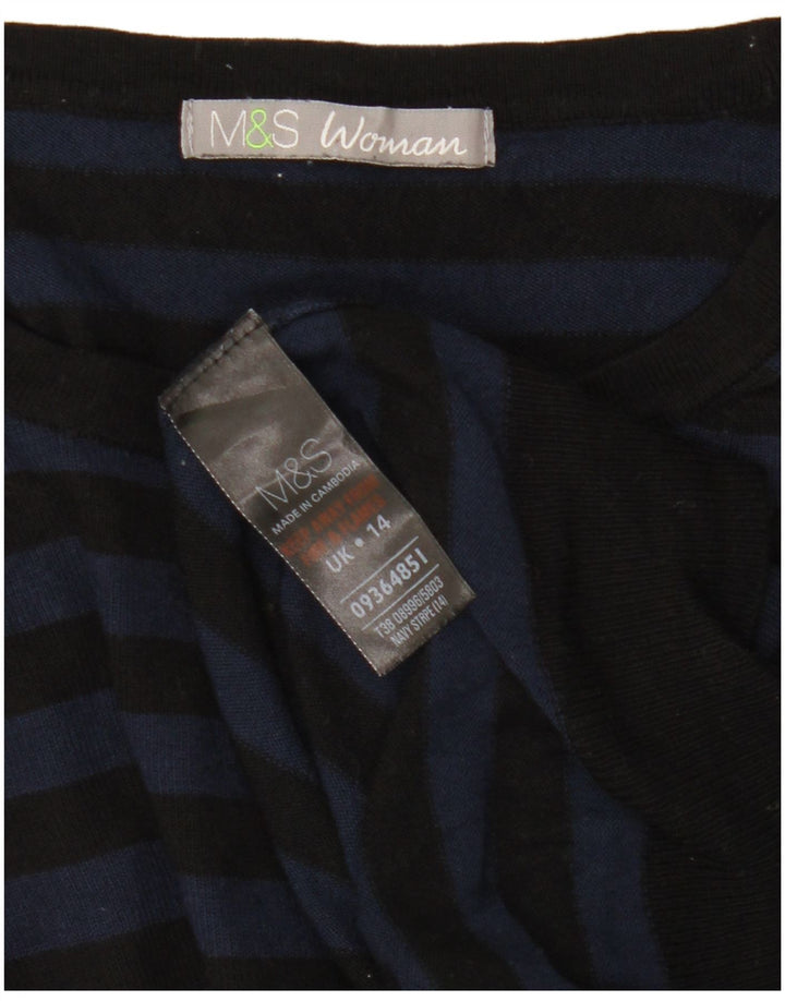 Pulover pentru femei Marks & Spencer cu decolteu cu barca UK 14 Medium Bleumarin