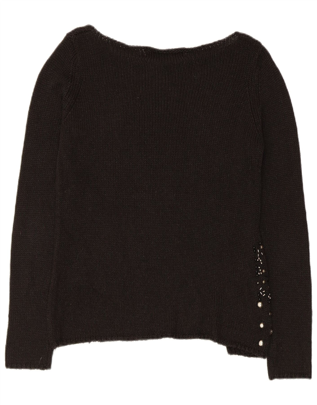 Pulover pentru femei Zara cu gât de barcă UK 12 Medium Negru