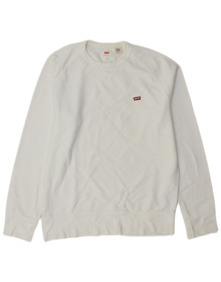 Pulover pentru bărbați Levi's Pulover mic, alb, bumbac