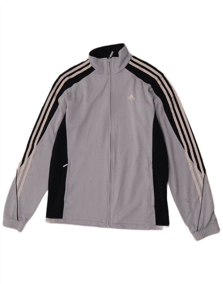 Jachetă de trening pentru bărbați Adidas UK 40/42 Gri mediu Poliester color bloc