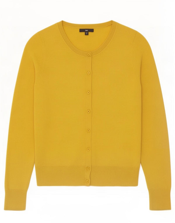 Pulover cardigan pentru femei Gap UK 10 mic galben bumbac