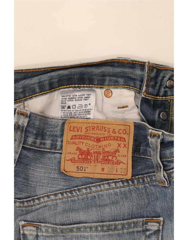 Blugi drepți distressed 501 Levi's pentru bărbați L30 L29 Bumbac albastru