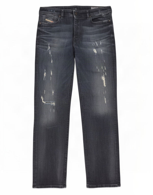 Diesel Bărbați Reen Distressed Regular Straight Jeans W30 L32 Blue Bumbac