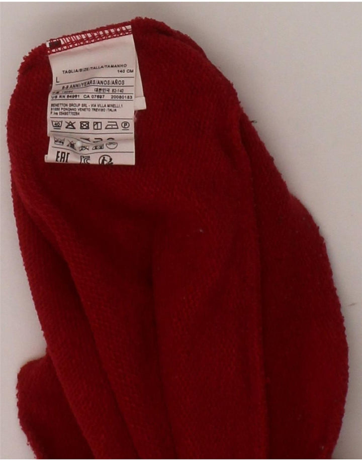 BENETTON Boys Graphic Sweatshirt Jumper 8-9 Years Large Red Polyester Vintage Benetton and Second-Hand Benetton from Messina Hembry 