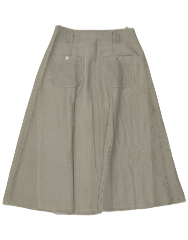 Fusta evazată pentru femei Vintage IT 46 Large W30 Poliester cu dungi verzi