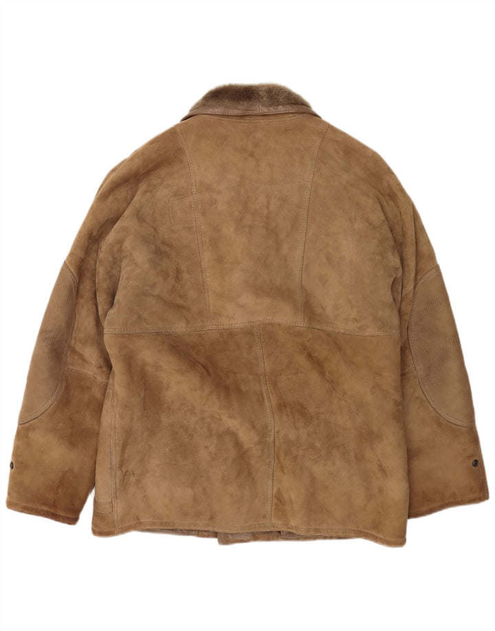 Jachetă vintage pentru bărbați din shearling IT 52 XL bej